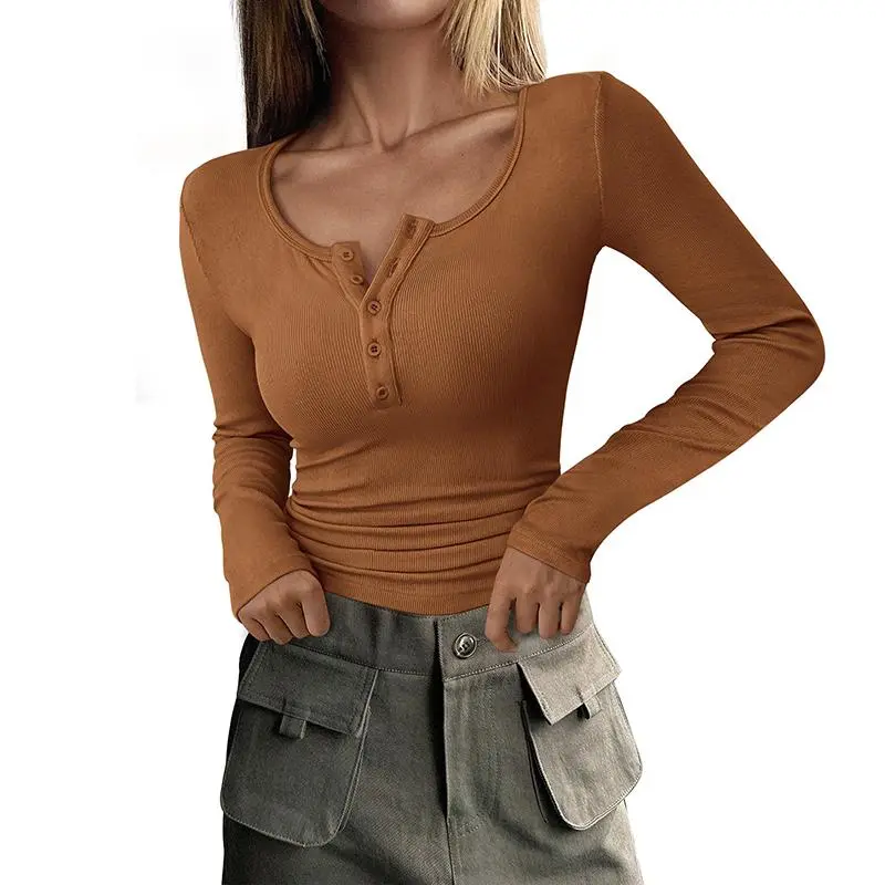 Women's Long Sleeve Henley Shirt