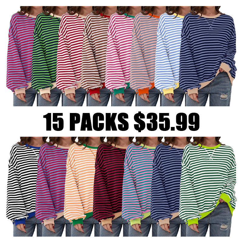 Clearance sale! 🏆️ Womens Stripes Color Block Sweatshirts