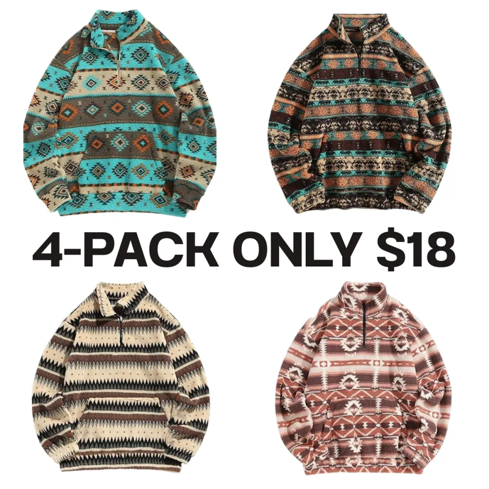 🔥Last Day 95% OFF🔥Women's Ethnic Pattern Zip-Up Sweatshirt