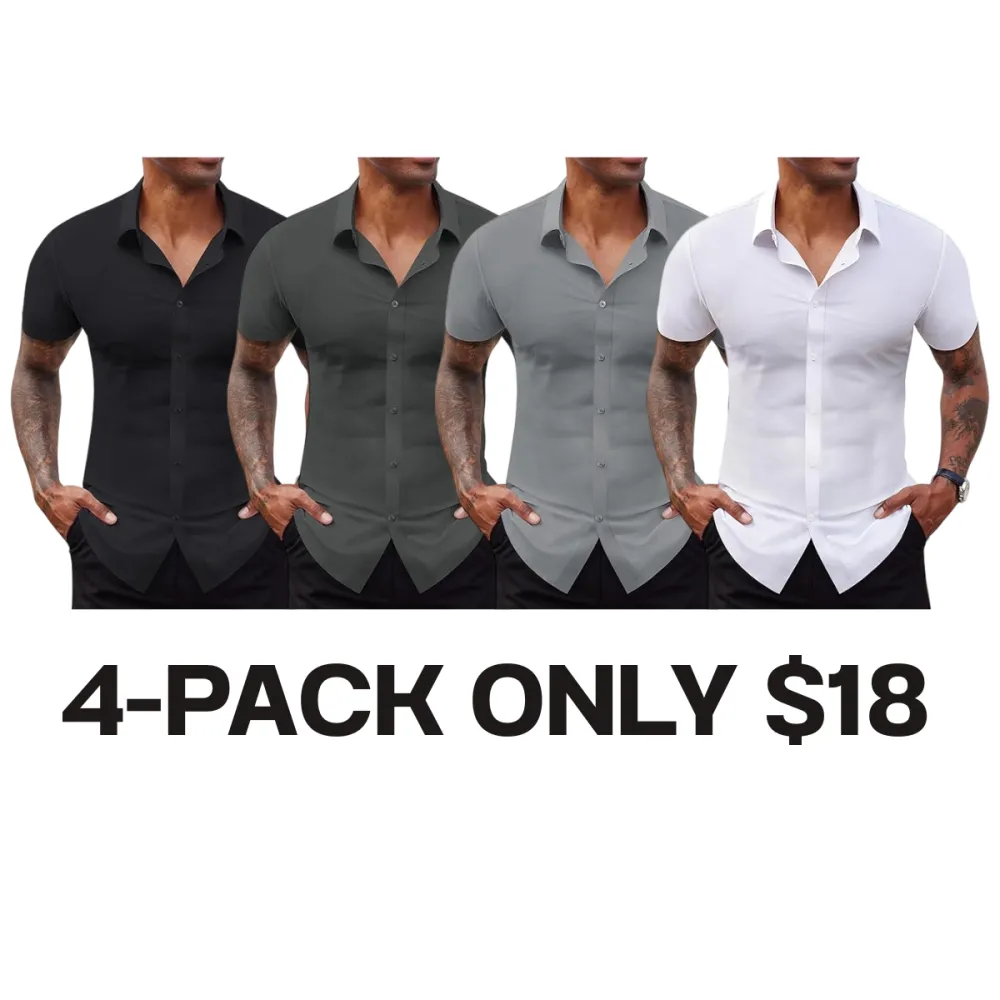 Men’s Short Sleeve Stretch Dress Shirt