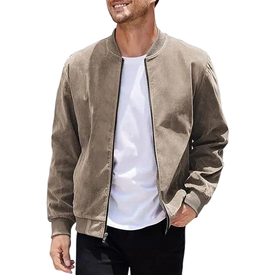 Men's Suede-Trimmed Stretch Jacket