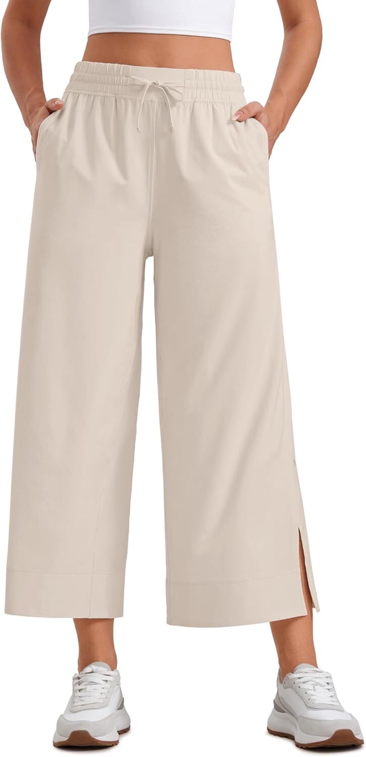Lightweight Wide Leg Cropped Pants for Women 25