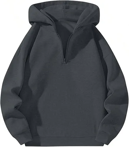 Men’s Plain Half Zip Hoodie