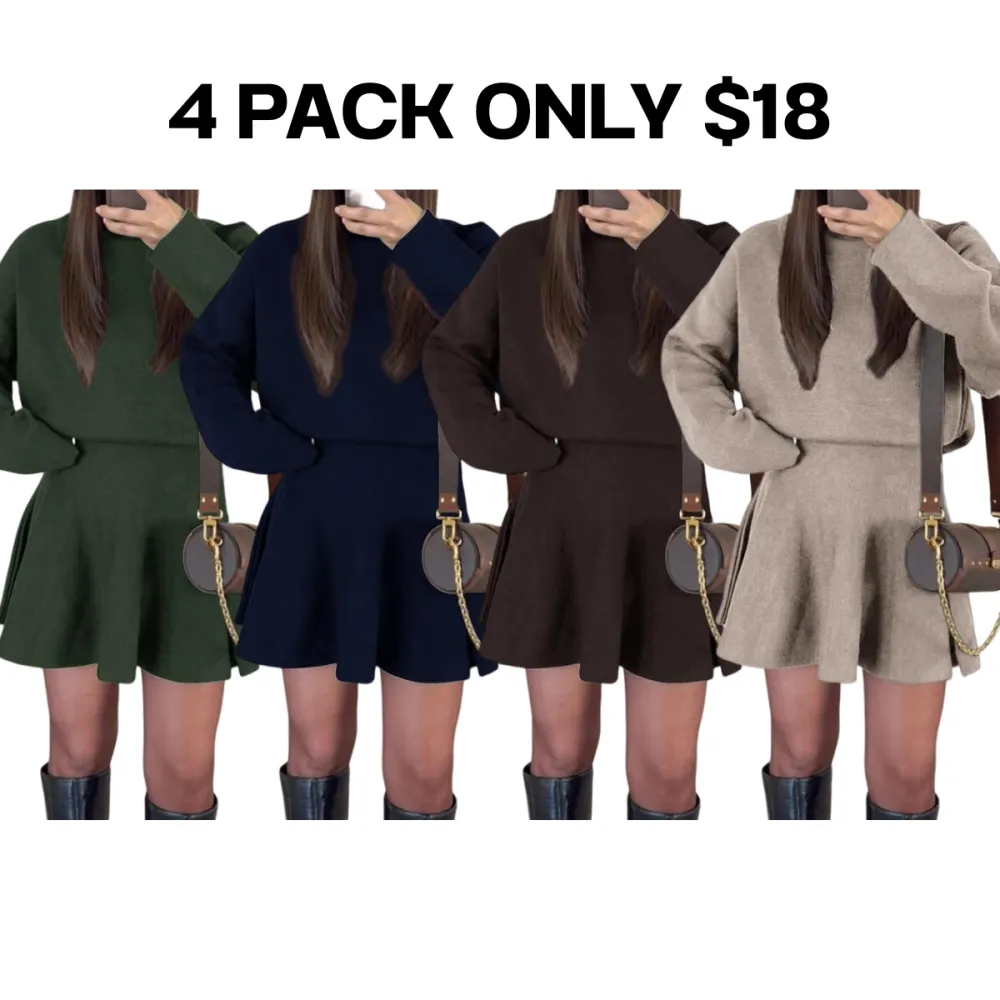 Women's Half-High Neck Knit Dress