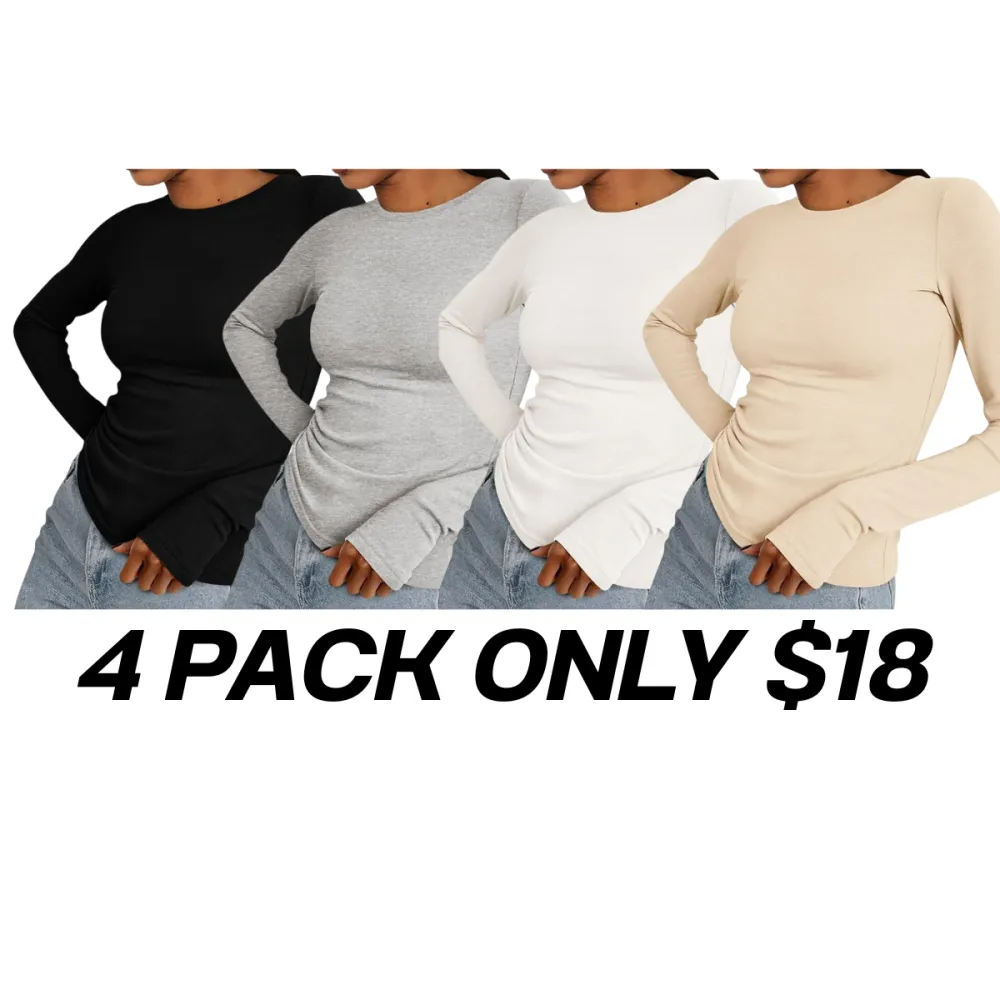 🔥Last Day 95% OFF🔥Women's Slim Fit Long Sleeve Crew Neck Top