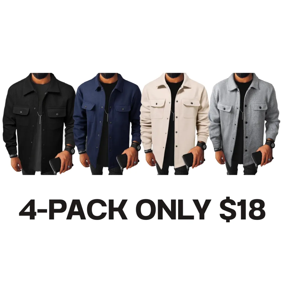 Men's Plain Long Sleeve Jacket