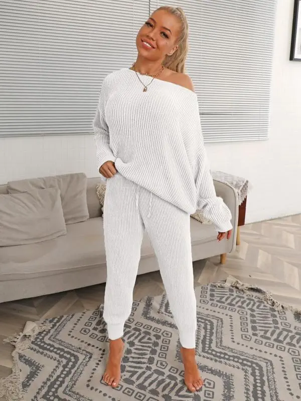 Women's Drop Shoulder Sweater Set
