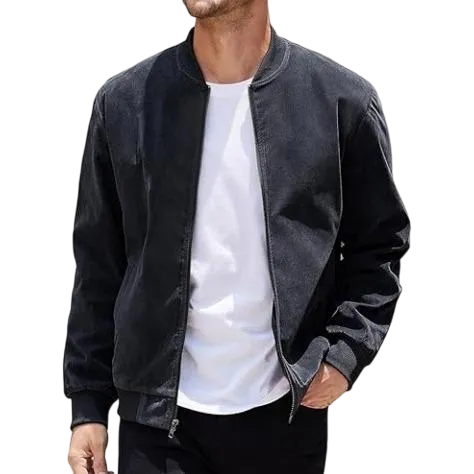 Men's Suede-Trimmed Stretch Jacket