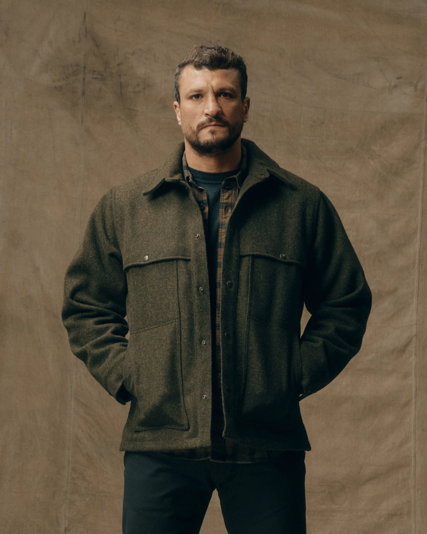 Tin Cloth Short Lined Cruiser Jacket - Mackinaw Wool Anorak - Tin Cloth Short Lined Cruiser Jacket