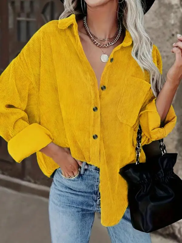 Women‘s Button Down Corduroy Shirt Jacket