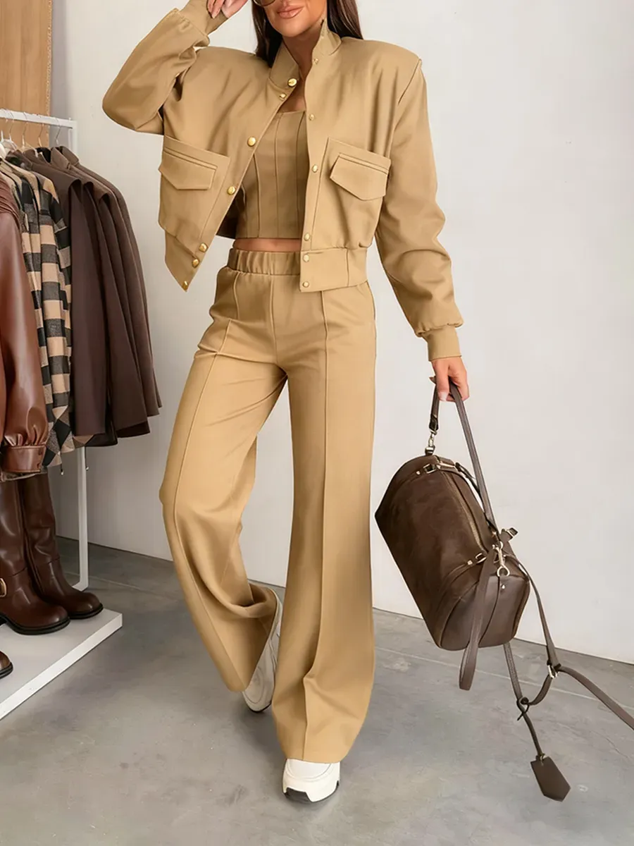 💥FACTORY SALE ⏰Women'S Stylish Vest Button Jacket Pants 3-Piece Set🔥Final Day Clearance!🛒