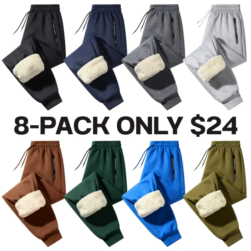 Men's 8-Piece Fleece-Lined Thermal Sweatpants