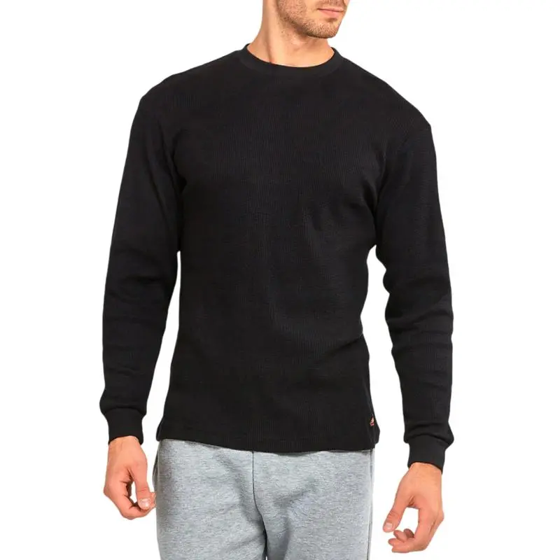 Men's Cotton Waffle-Knit Crew Neck Shirt