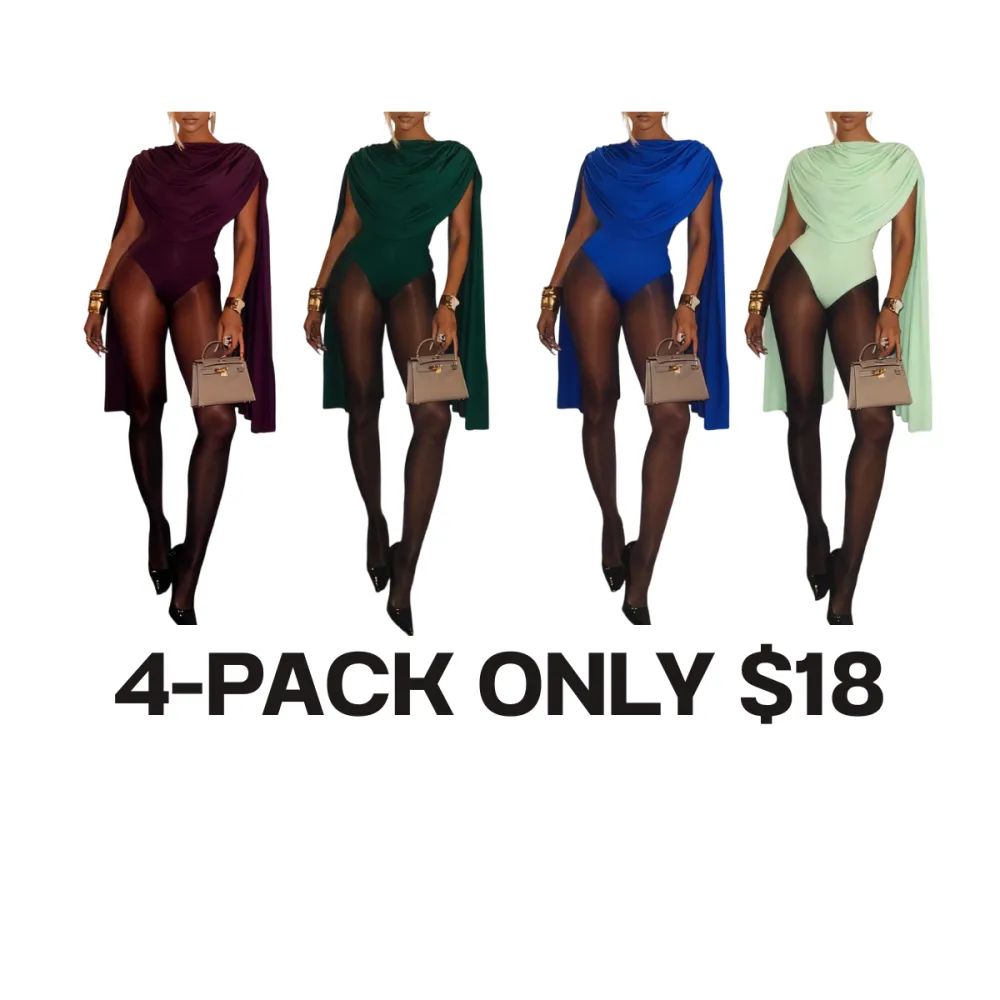 Women's Solid Color Bodysuit, Fashion Minimalist Casual Cowl Neck Bodycon Bodysuit