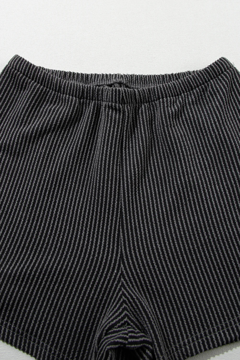 Women's Pocket Casual Short Sleeve T-shirt & Elastic Waist Shorts, Ribbed 2 Piece Sets