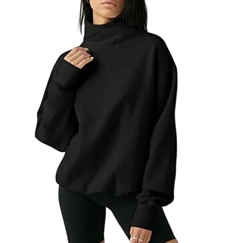 Women's Oversized Turtleneck Sweatshirt
