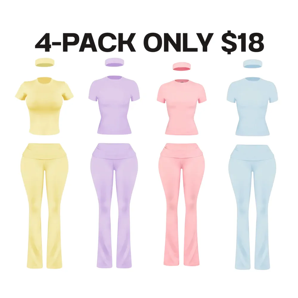 Women’s Soft Fold Over Set With Headband 3 Piece Set