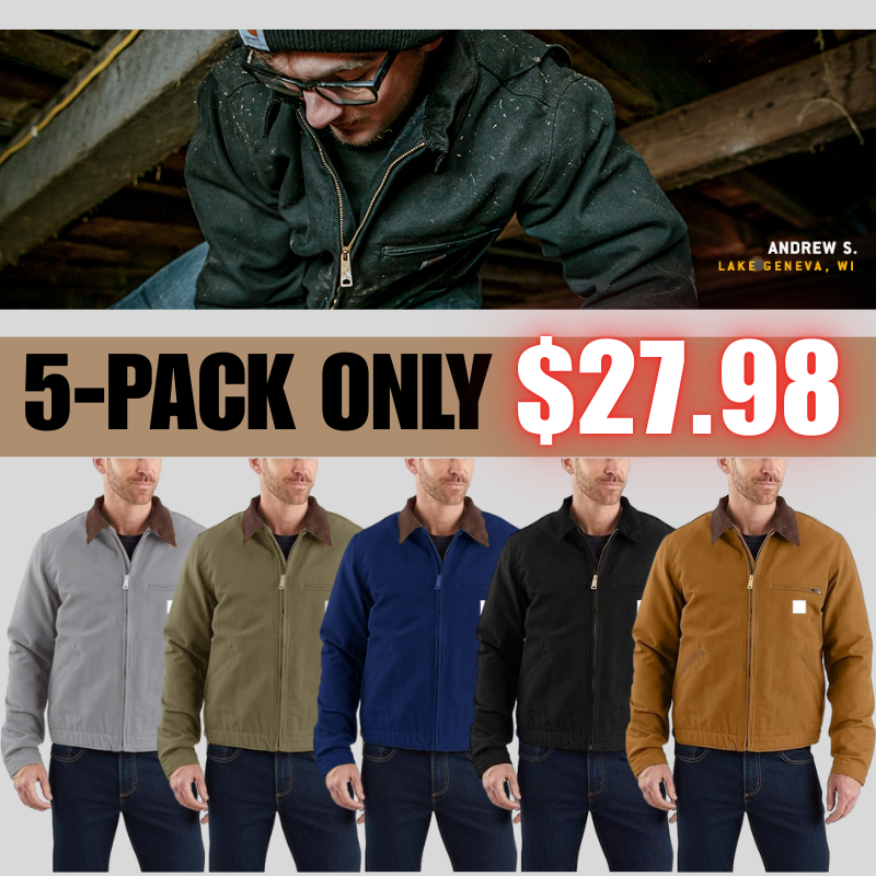 🏆Men's product sells best first 🔥Detroit Jacket 🧥 Men's 103828 Blanket-Lined Work Coat