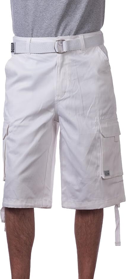 Men's Cotton Twill Cargo Shorts with Belt