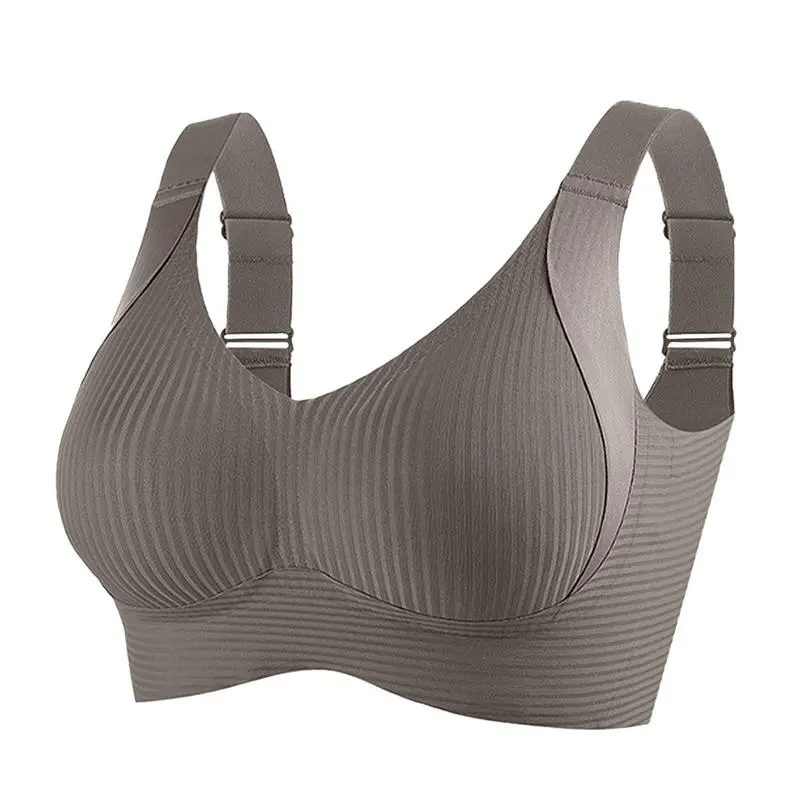 Women's Solid Four-Buckle Adjustable Soft Breathable Seamless Bra