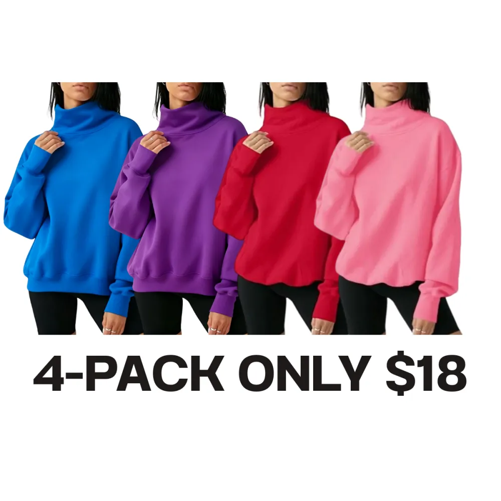 Women's Oversized Turtleneck Sweatshirt