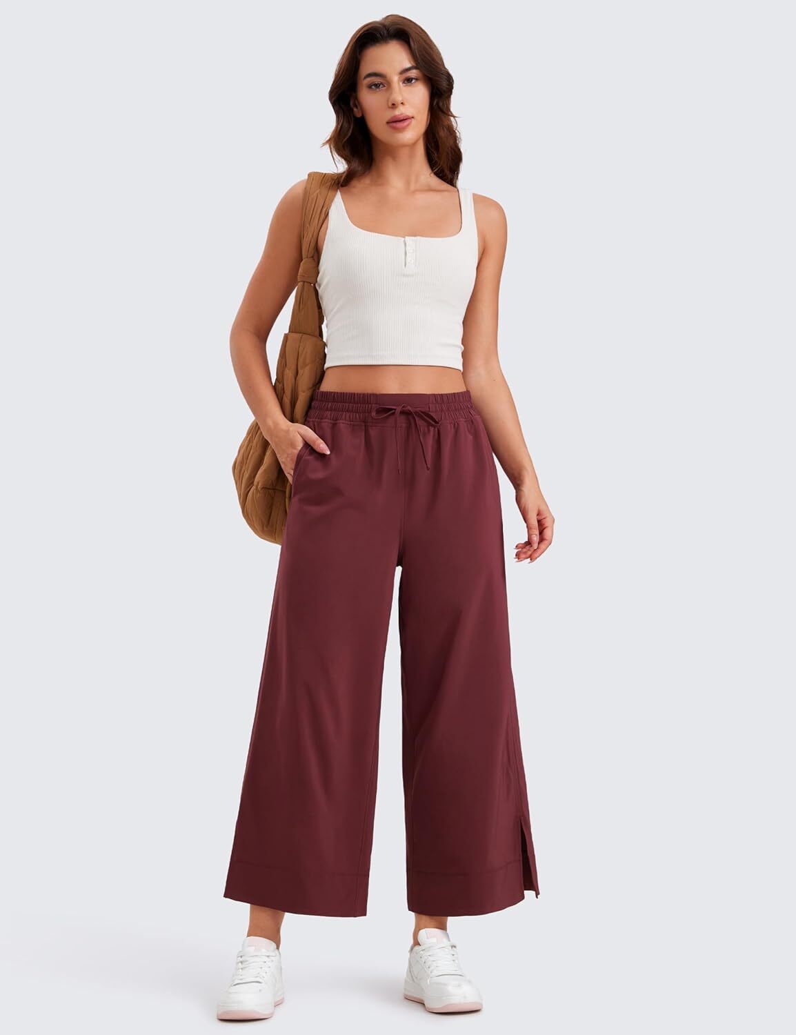 Lightweight Wide Leg Cropped Pants for Women 25