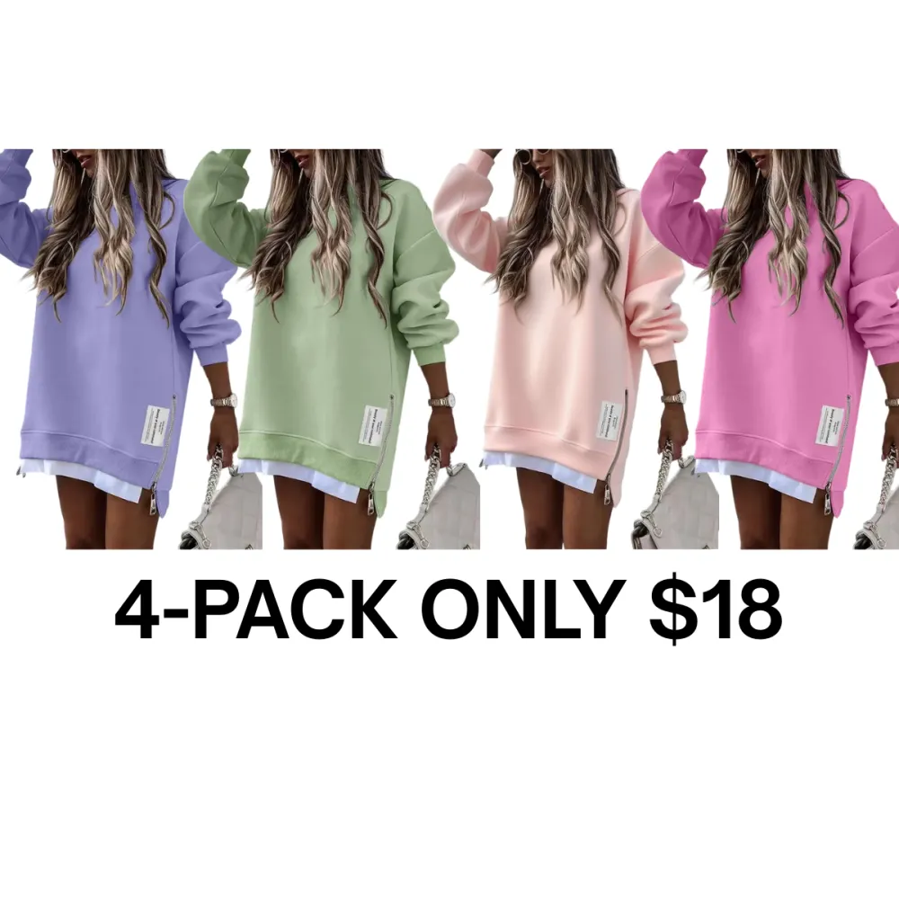 Women’s Zipper Slit Sweatshirt Dress