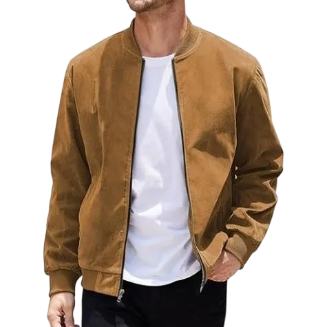 Men's Suede-Trimmed Stretch Jacket