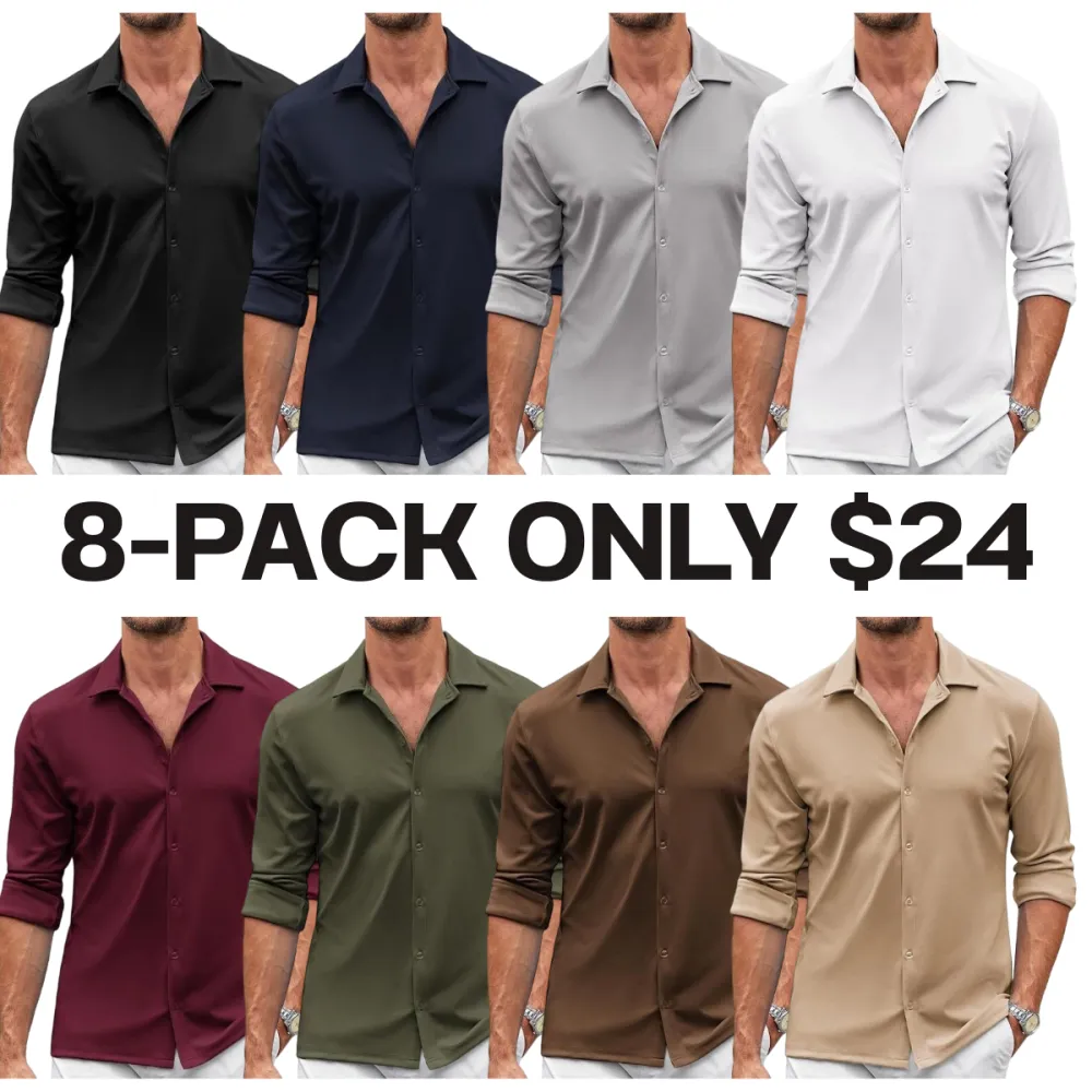 🔥Last Day 95% OFF🔥Men's Wrinkle-Free Dress Shirt