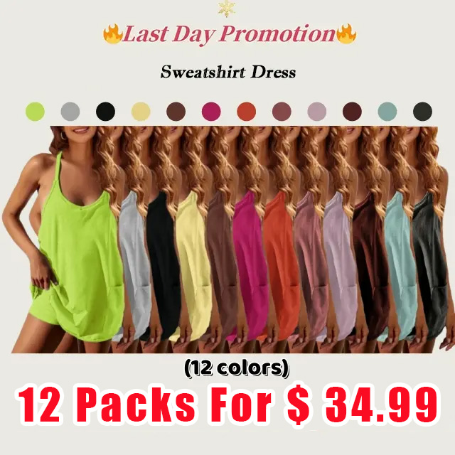 🔥Last Day 70% Off🔥Women's Athletic Sleeveless Mini Dress with Built-in Shorts