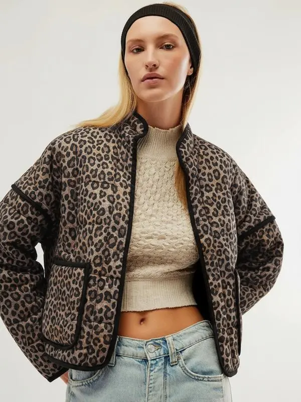 Women's Ditsy Floral Print Drop Shoulder Coat