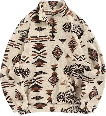 🔥Last Day 95% OFF🔥Women's Ethnic Pattern Zip-Up Sweatshirt