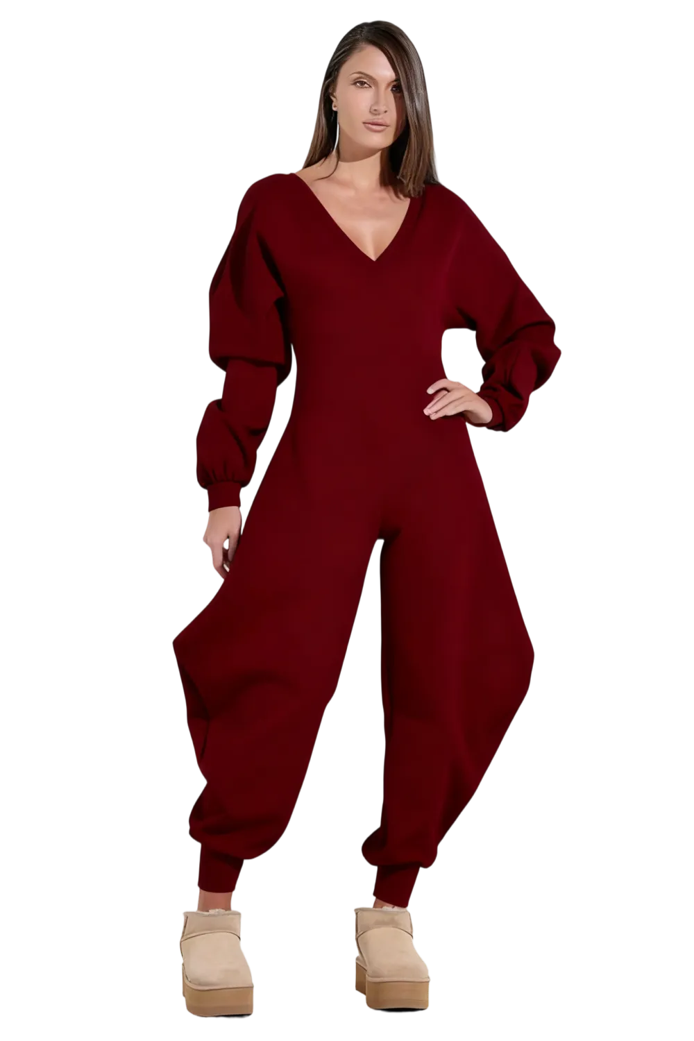 Women's Cozy Sweatshirt Jumpsuit