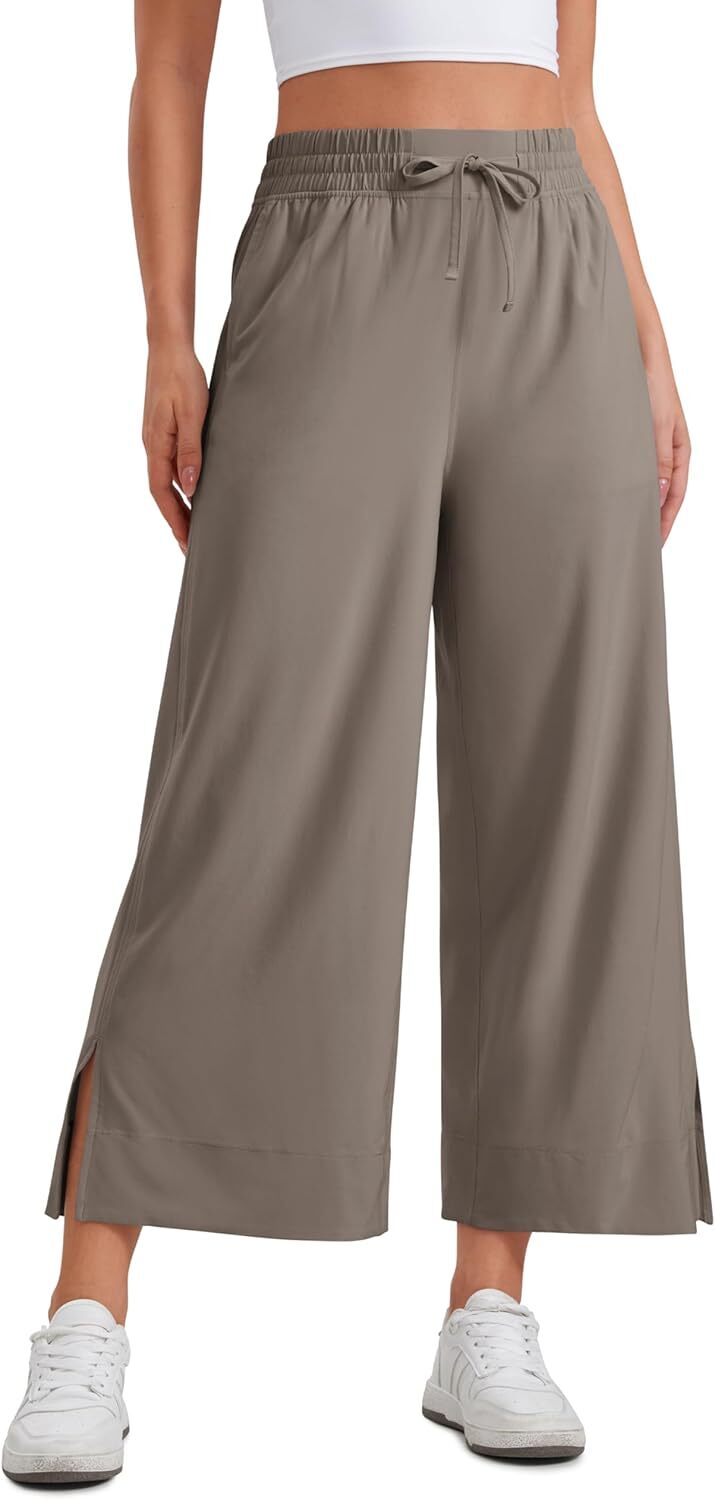 Lightweight Wide Leg Cropped Pants for Women 25
