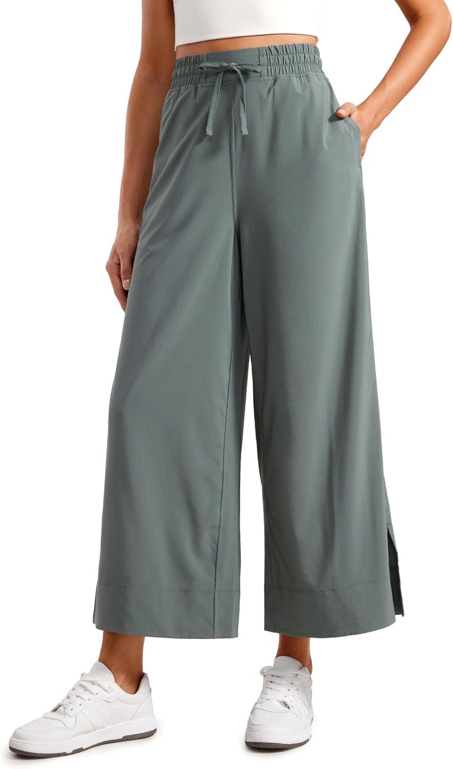 Lightweight Wide Leg Cropped Pants for Women 25