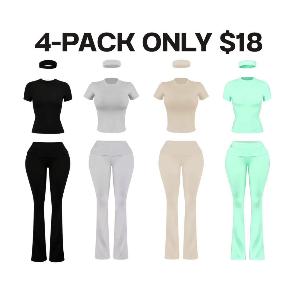 Women’s Soft Fold Over Set With Headband 3 Piece Set