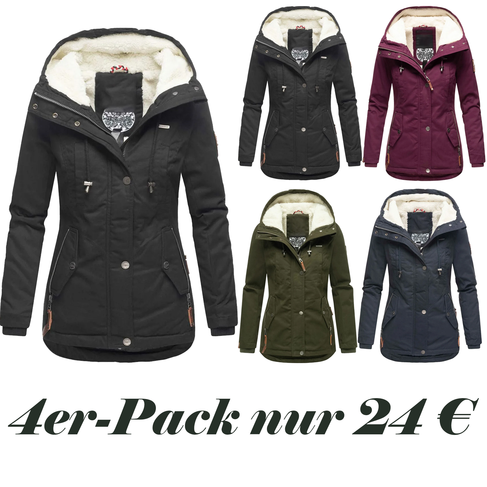Damen Teddyfell gefüttert Winterjacke