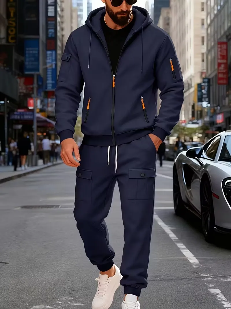 🔥Clearance sale!Men's Winter Fleece-Lined loose Casual Workwear Outfit with Multi-Pocket Jacket & Pants