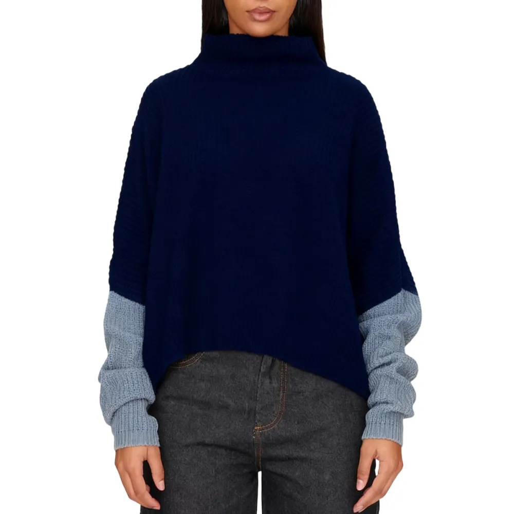 Women's Oversized Color Block Knit Sweater