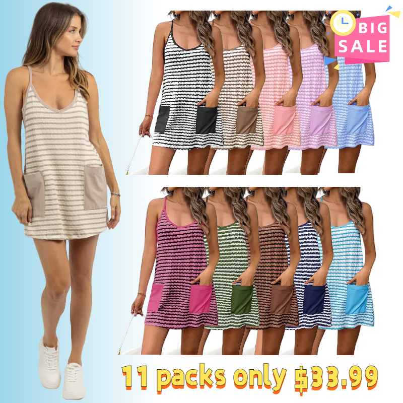 💝Last Day Promotion⚡Women's Athletic Dress Mini Romper Dress with Built in Shorts Summer Vacation Outfits