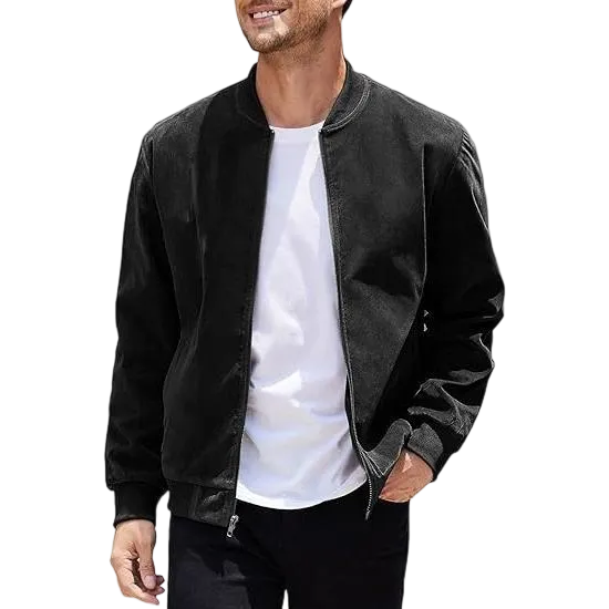 Men's Suede-Trimmed Stretch Jacket