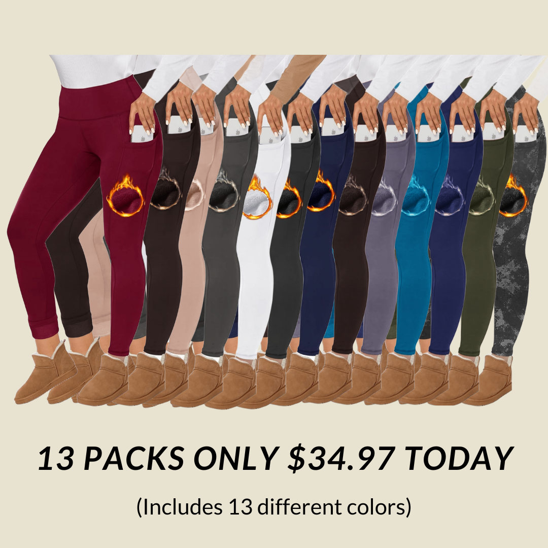 Fleece Lined Leggings Women - Thick Soft High Waisted Black Tummy Control Thermal Warm Velvet Pants for Cold Winter