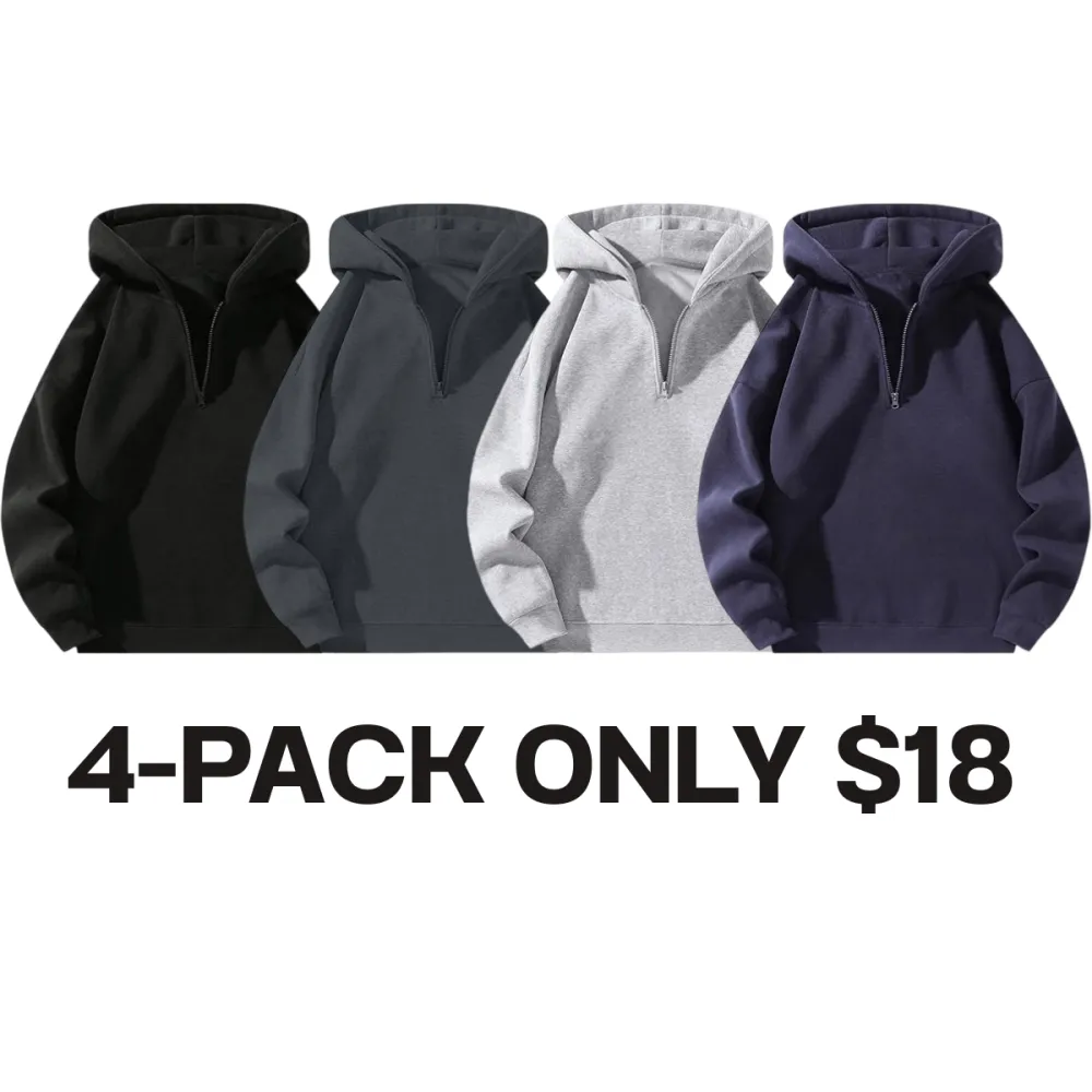 Men’s Plain Half Zip Hoodie