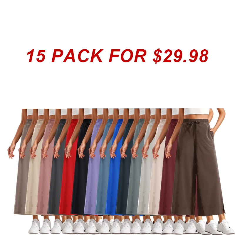 Lightweight Wide Leg Cropped Pants for Women 25