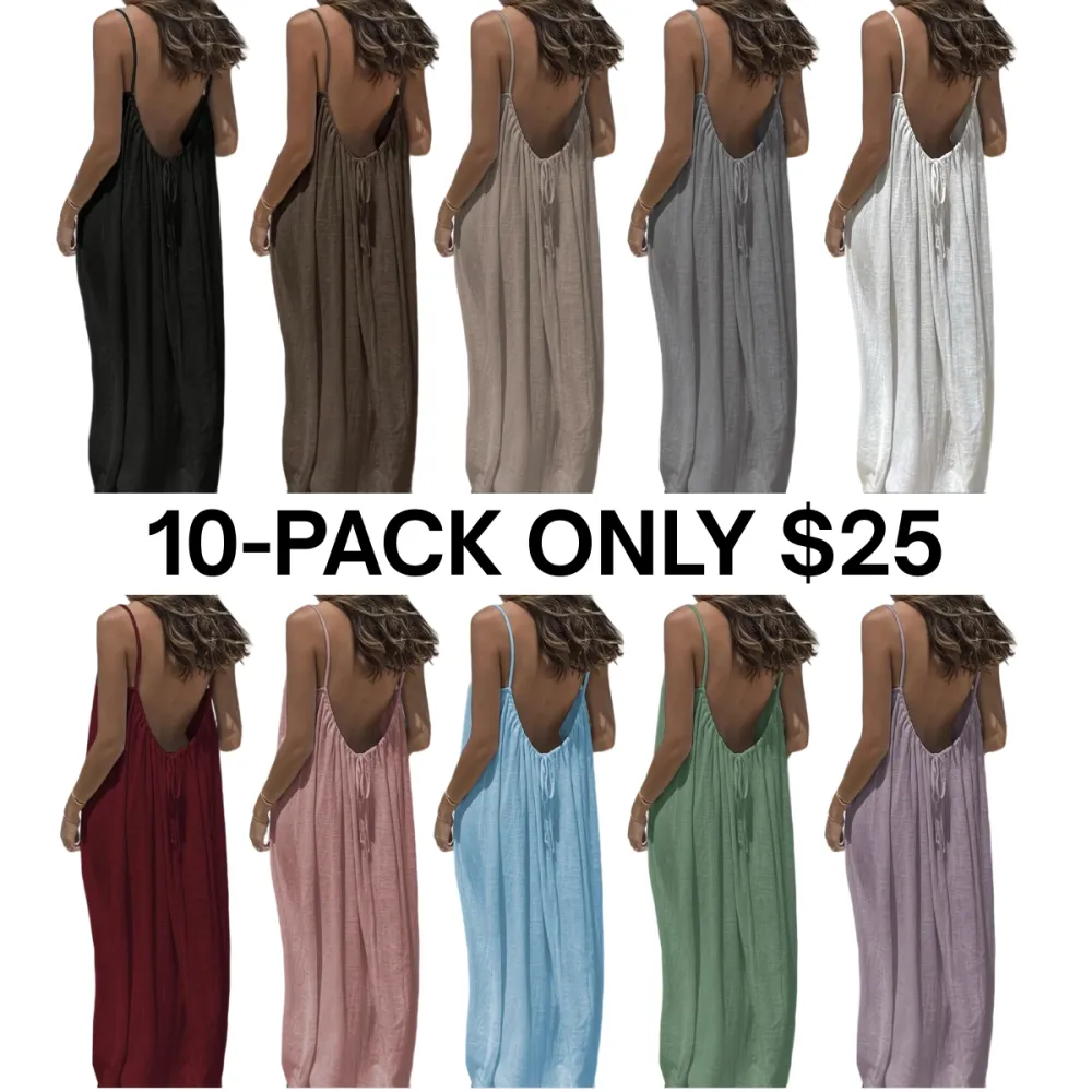 Women's Solid Color Cami Lounge Dress