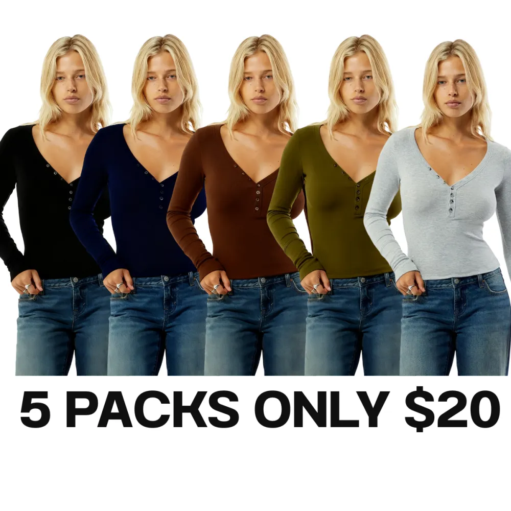 Women’s Long Sleeve Henley Top