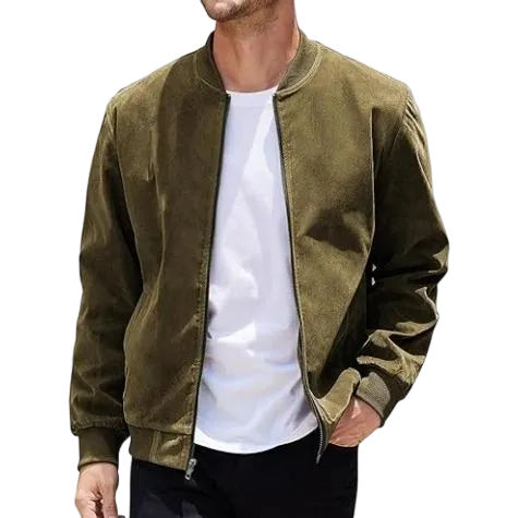 Men's Suede-Trimmed Stretch Jacket