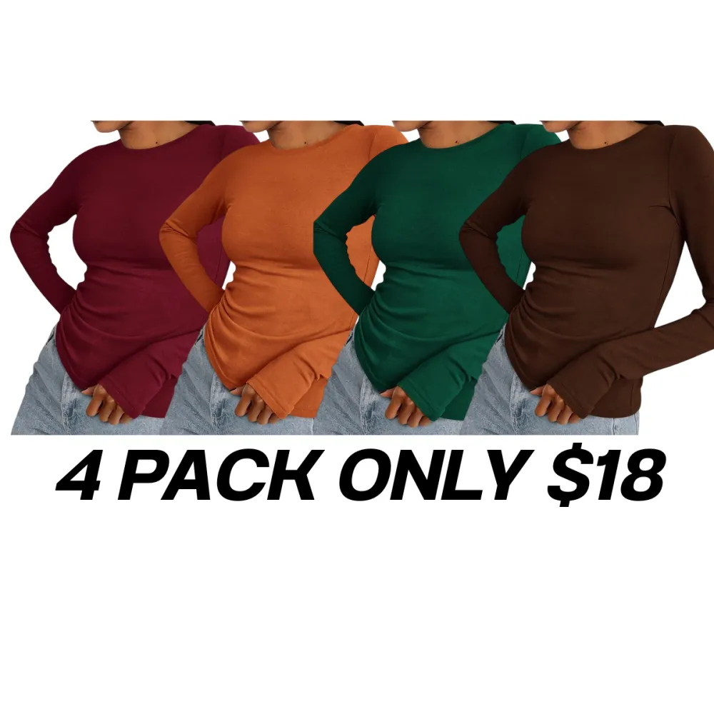 🔥Last Day 95% OFF🔥Women's Slim Fit Long Sleeve Crew Neck Top