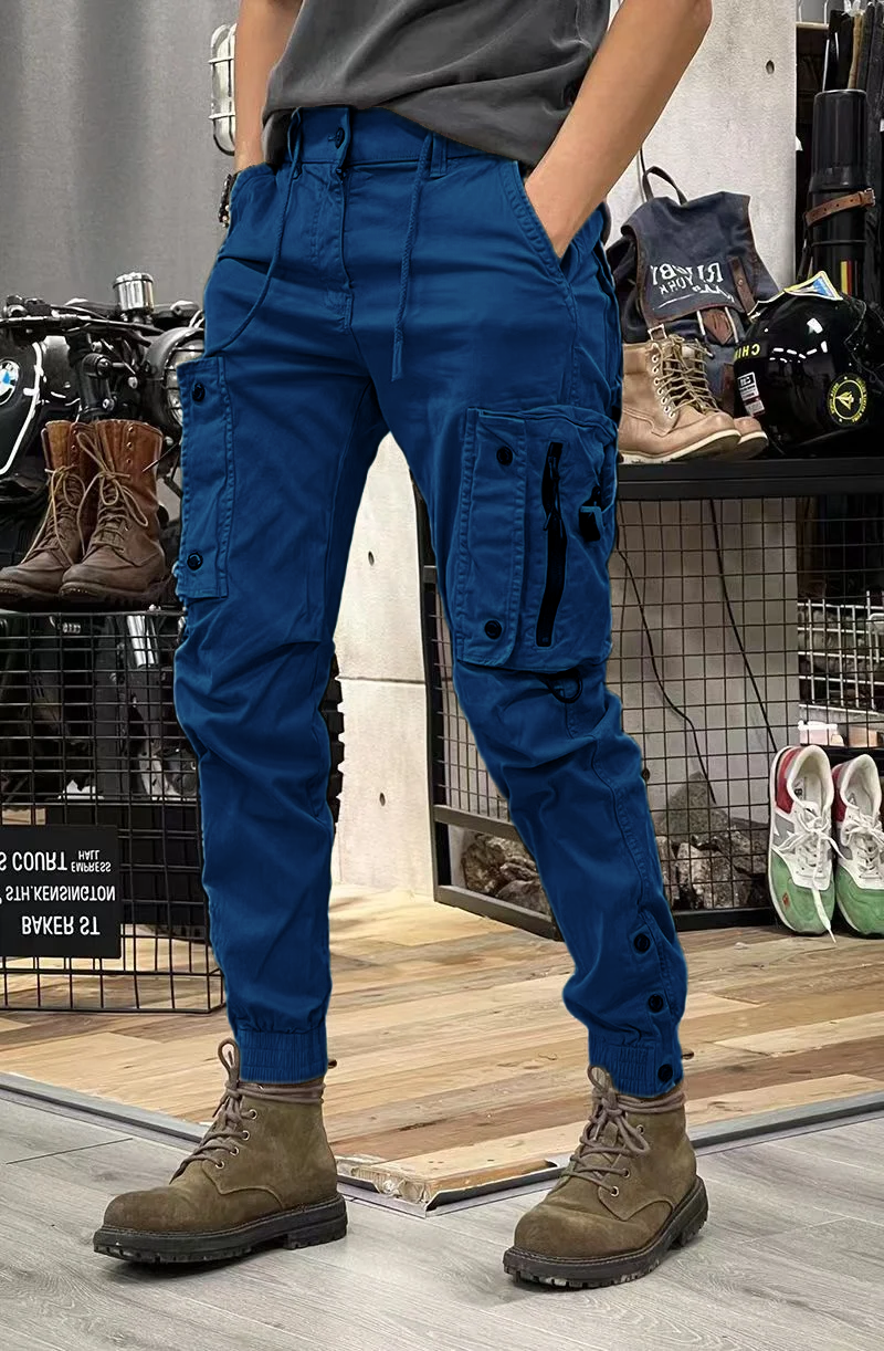 Men's Baggy Skinny Cargo Pants With Multiple Pockets Men's Casual Cargo Pants Elastic Waist Drawstring Joggers Pants Tapered Sweatpants for Men Multi Pockets