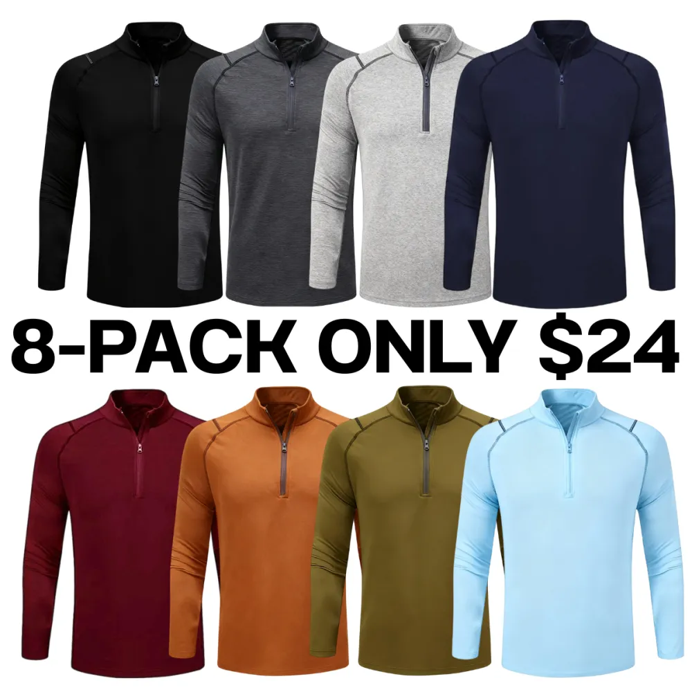 🔥Last Day 95% OFF🔥Men's Plain Zipper Mock Neck Sweatshirt